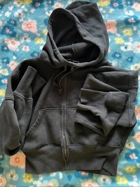 wild fable Black Zip Hoodie with Logo Tag